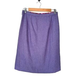 Tibi | Purple Wool Floral Silk Lined Pencil Skirt Size 8